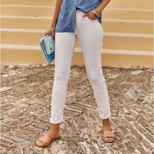 J.Jill Authentic Fit Women's White Crop 5 Pocket Stretch Jeans Sz 10P